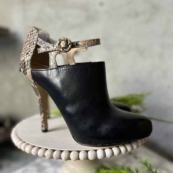 Enzo Angliolini leather stiletto bootie snake skin - Picture 8 of 9